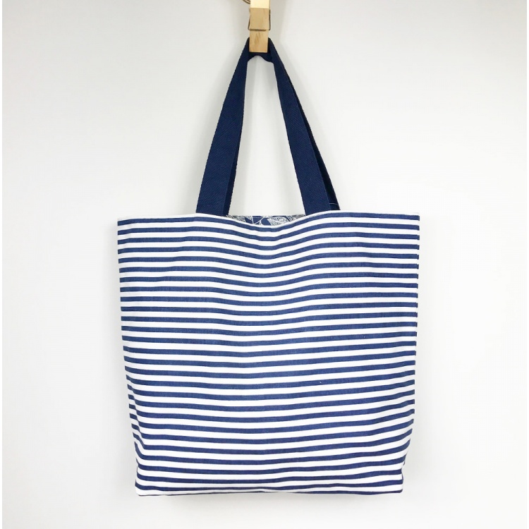 Navy Striped Tote Bag - The Joneses Limited