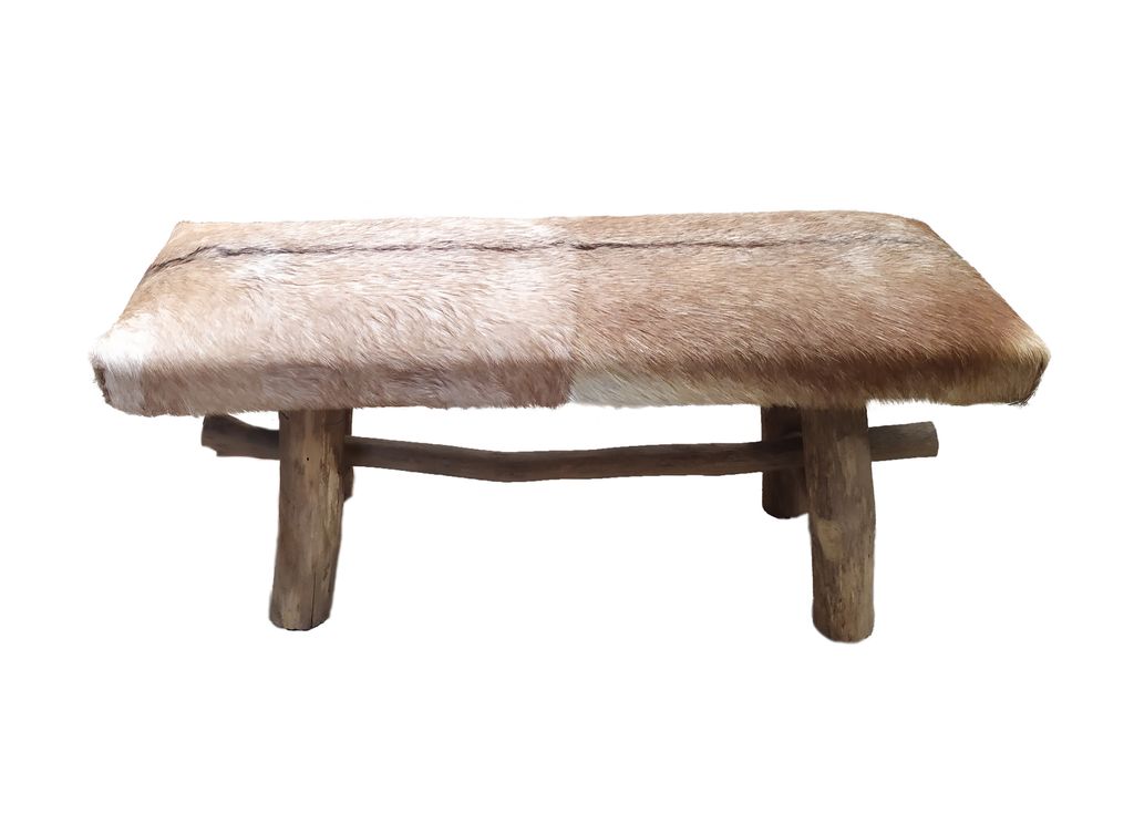 Rustic Leather and Teak BenchRRP $679 - Our $355 - The